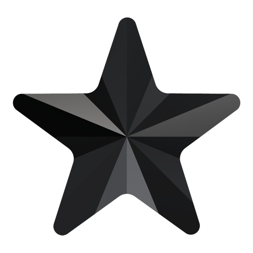 2816 - 5mm - Jet M HF (280) - Star Hot Fix Flat Back Crystal