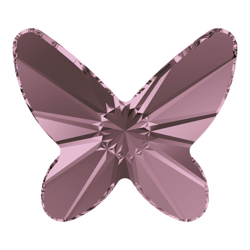 2854 - 8mm - Crystal Antique Pink F (001 ANTP) - Butterfly Non Hot Fix Flat Back Crystal