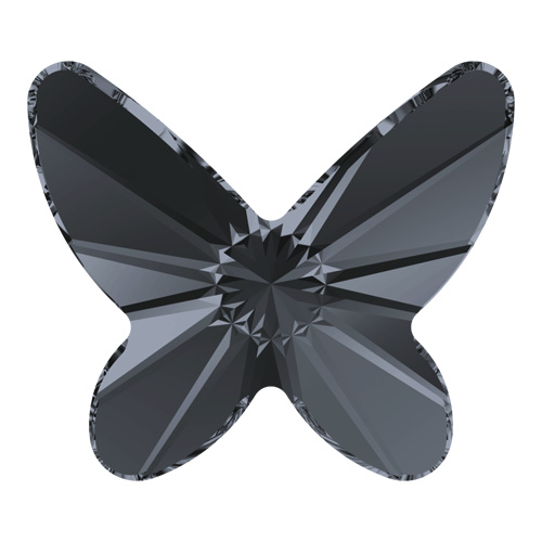 2854 - 8mm - Crystal Silver Night F (001 SINI) - Butterfly Non Hot Fix Flat Back Crystal