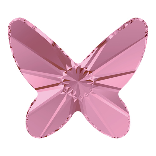 2854 - 8mm - Light Rose F (223) - Butterfly Non Hot Fix Flat Back Crystal