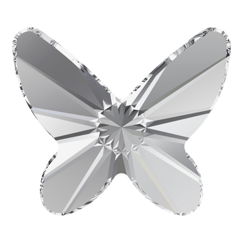2854 - 12mm - Crystal F (001) - Butterfly Non Hot Fix Flat Back Crystal