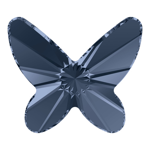 2854 - 12mm - Denim Blue F (266) - Butterfly Non Hot Fix Flat Back Crystal