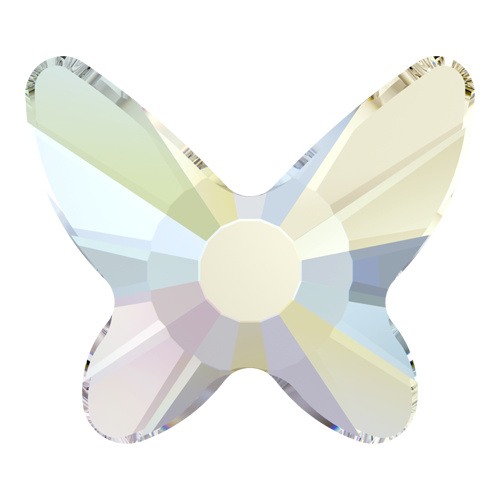 2855 - 8mm - Crystal AB M HF (001 AB) - Butterfly Hot Fix Flat Back Crystal