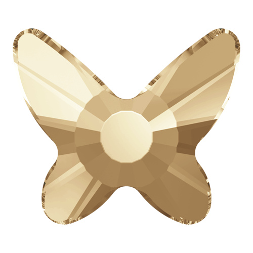 2855 - 8mm - Crystal Golden Shadow M HF (001 GSHA) - Butterfly Hot Fix Flat Back Crystal