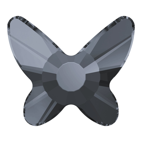 2855 - 8mm - Crystal Silver Night M HF (001 SINI) - Butterfly Hot Fix Flat Back Crystal