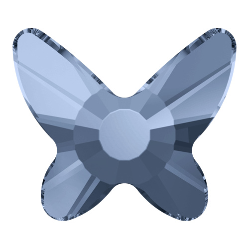 2855 - 8mm - Denim Blue M HF (266) - Butterfly Hot Fix Flat Back Crystal