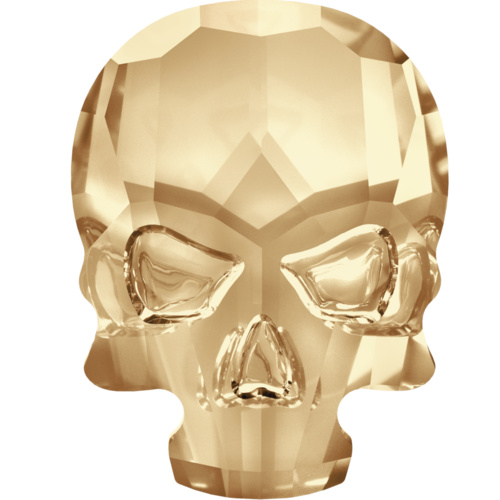 2856 - 7.7mm x 10mm - Crystal Golden Shadow F (001 GSHA) - Skull Hot Fix Flat Back Crystal