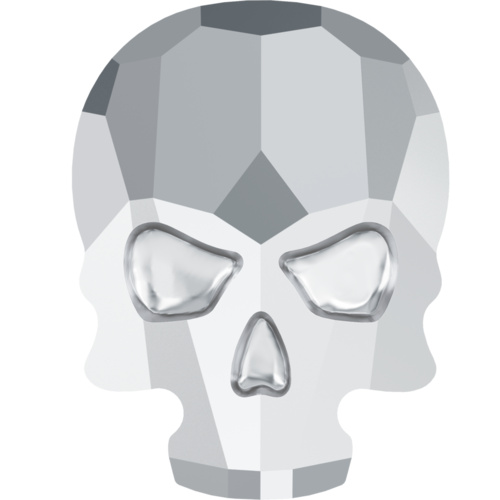 2856 - 7.7mm x 10mm - Crystal Light Chrome F (001 LTCH) - Skull Hot Fix Flat Back Crystal