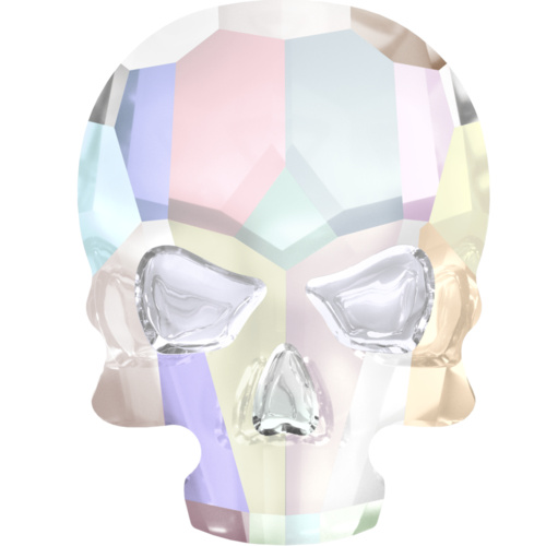 2856 - 7.7mm x 10mm - Crystal AB F (001 AB) - Skull Hot Fix Flat Back Crystal