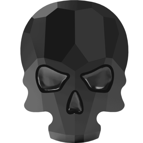2856 - 7.7mm x 10mm - Jet (280) - Skull Hot Fix Flat Back Crystal