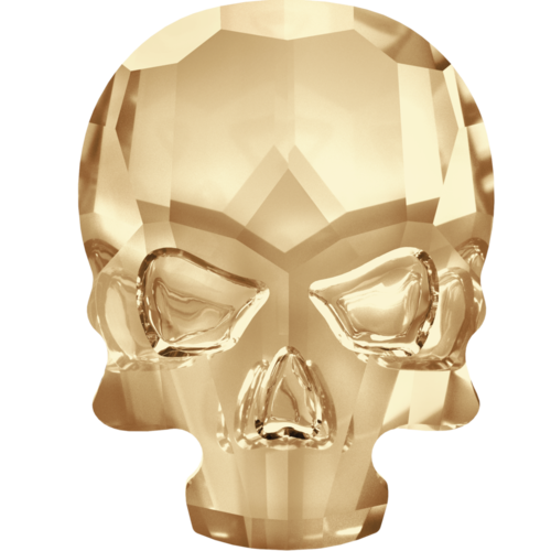2856 - 7.7mm x 10mm - Crystal Golden Shadow F (001 GSHA) - Skull No Hot Fix Flat Back Crystal