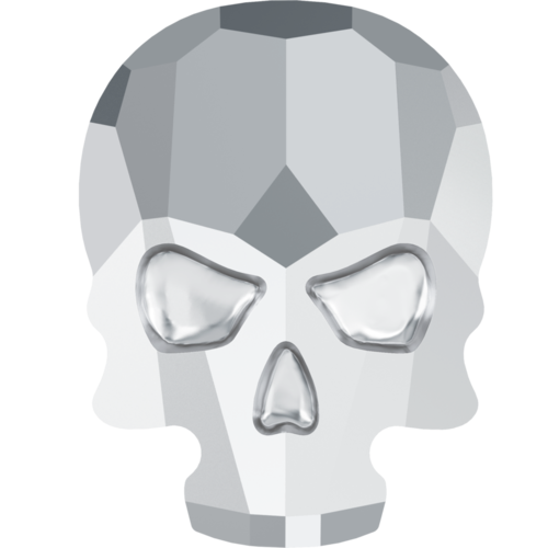 2856 - 7.7mm x 10mm - Crystal Light Chrome F (001 LTCH) - Skull No Hot Fix Flat Back Crystal