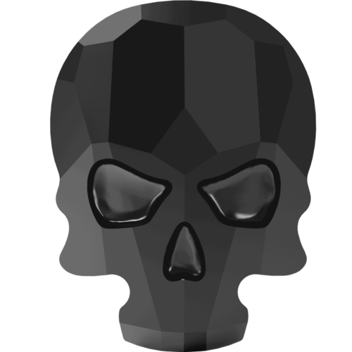 2856 - 7.7mm x 10mm - Jet (280) - Skull No Hot Fix Flat Back Crystal