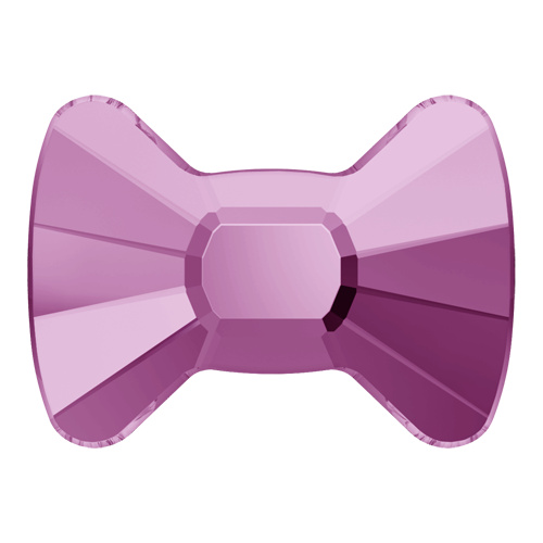2858 - 6mm x 4.5mm - Light Amethyst F (212) - Bow Tie No Hot Fix Flat Back Crystal