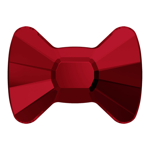 2858 - 6mm x 4.5mm - Light Siam F (227) - Bow Tie No Hot Fix Flat Back Crystal