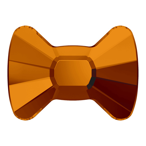2858 - 6mm x 4.5mm - Tangerine F (259) - Bow Tie No Hot Fix Flat Back Crystal