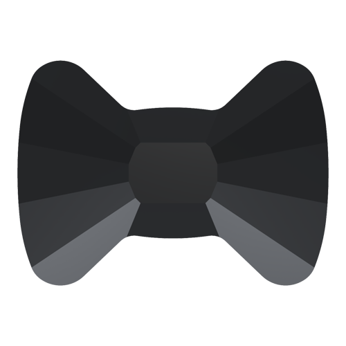 2858 - 6mm x 4.5mm - Jet (280) - Bow Tie No Hot Fix Flat Back Crystal