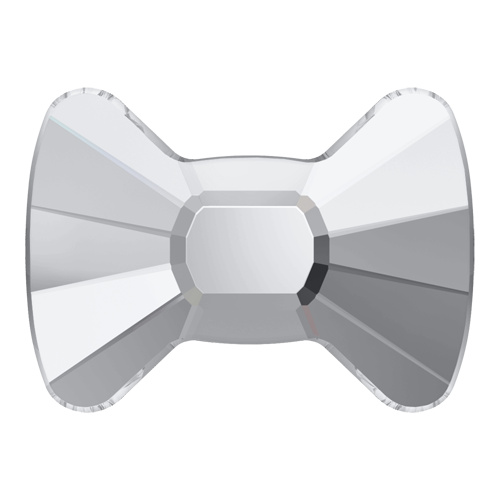 2858 - 9mm x 6.5mm - Crystal F (001) - Bow Tie No Hot Fix Flat Back Crystal