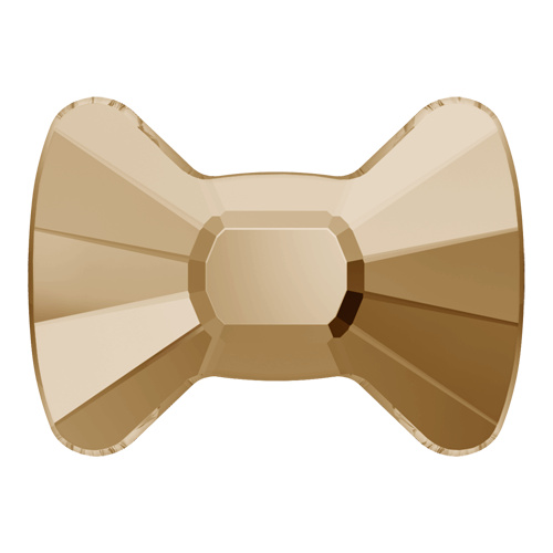 2858 - 9mm x 6.5mm - Crystal Golden Shadow F (001 GSHA) - Bow Tie No Hot Fix Flat Back Crystal
