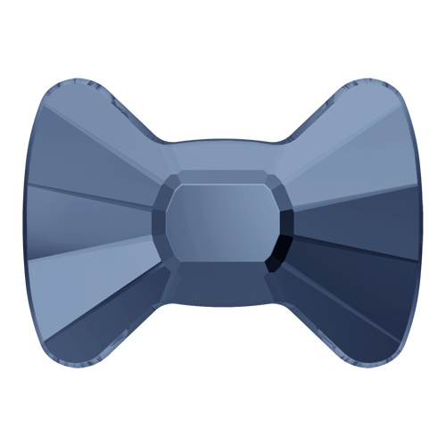 2858 - 12mm x 8.5mm - Denim Blue F (266) - Bow Tie No Hot Fix Flat Back Crystal