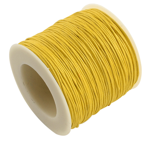 1mm Waxed Cotton Cord - Yellow - sold per 10m Spool