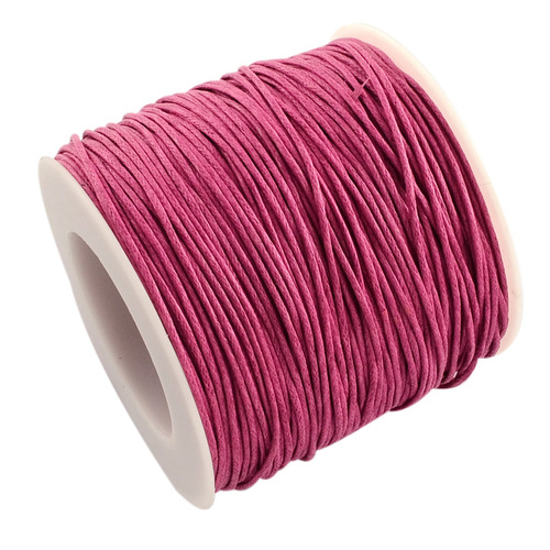 1mm Waxed Cotton Cord - Fuchsia - sold per 10m Spool
