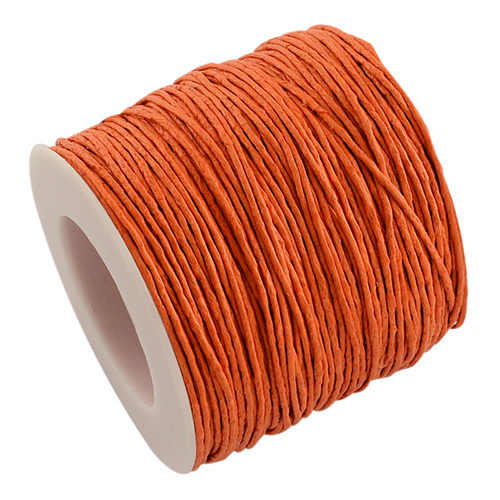 1mm Waxed Cotton Cord - Orange - sold per 10m Spool