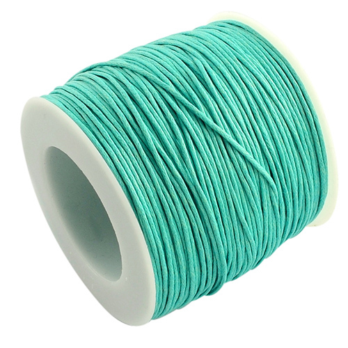 1mm Waxed Cotton Cord - Light Teal - sold per 10m Spool