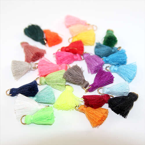 30mm Poly Cotton Tassel with a Gold Jump Ring