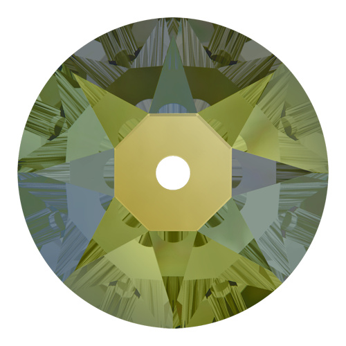 3188 - 4mm - Crystal Iridescent Green F (001 IRIG) - Xirius Round Lochrose Sew-On Crystal
