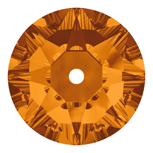 3188 - 4mm - Tangerine (259) - Xirius Round Lochrose Sew-On Crystal