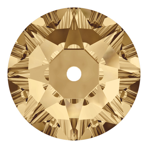 3188 - 5mm - Crystal Golden Shadow F (001 GSHA) - Xirius Round Lochrose Sew-On Crystal