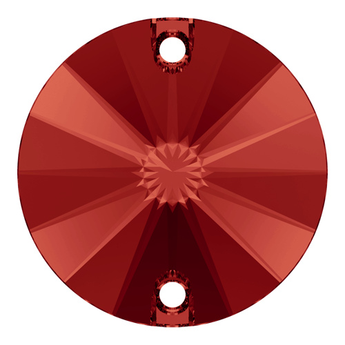 3200 - 14mm - Light Siam F (227) - Two Hole Rivoli Sew-On Crystal
