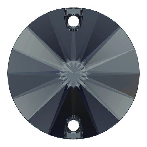 3200 - 14mm - Graphite F (253) - Two Hole Rivoli Sew-On Crystal