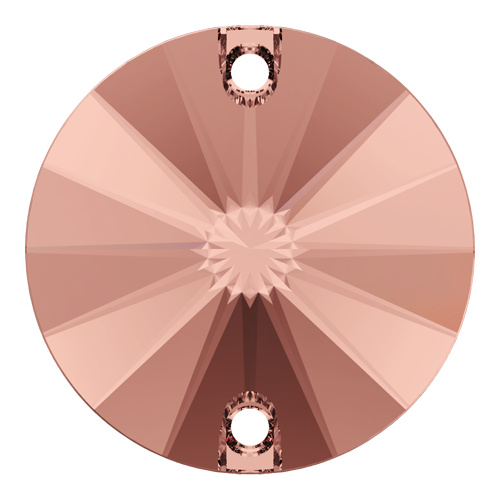 3200 - 14mm - Blush Rose F (257) - Two Hole Rivoli Sew-On Crystal