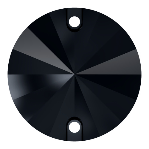 3200 - 14mm - Jet (280) - Two Hole Rivoli Sew-On Crystal