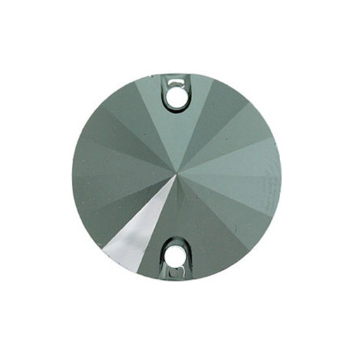 3200 - 14mm - Jet Hematite (280 HEM) - Two Hole Rivoli Sew-On Crystal