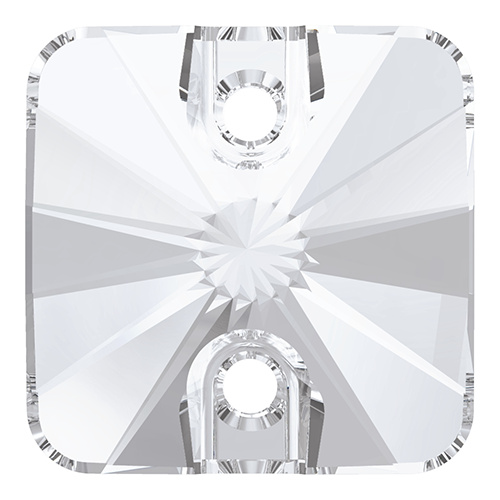 3201 - 10mm - Crystal F (001) - Square Rivoli Sew-On Crystal