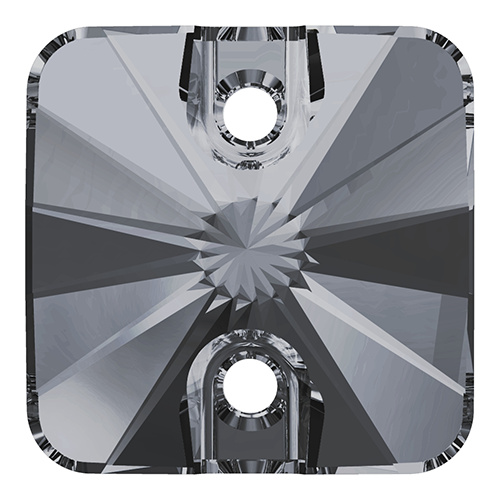 3201 - 10mm - Crystal Silver Night (001 SINI) - Square Rivoli Sew-On Crystal