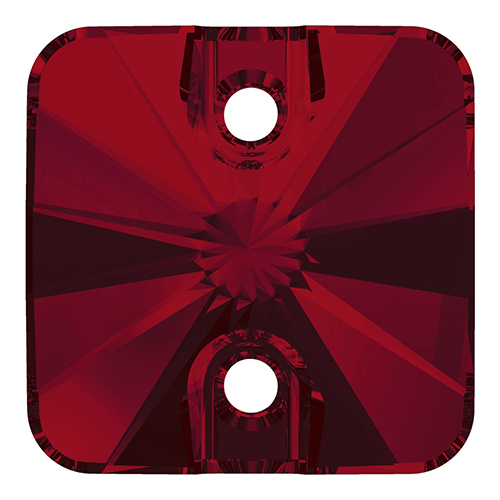 3201 - 10mm - Light Siam F (227) - Square Rivoli Sew-On Crystal