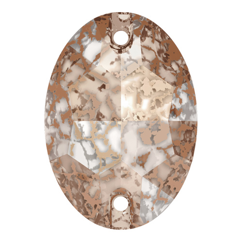 3210 - 16mm x 11mm - Crystal Rose Patina F (001 ROSPA) - Oval Sew-On Crystal