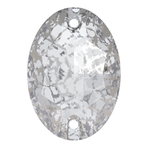 3210 - 16mm x 11mm - Crystal Silver Patina F (001 SILPA) - Oval Sew-On Crystal