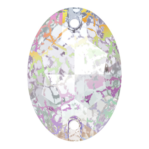 3210 - 24mm x 17mm - Crystal White Patina F (001 WHIPA) - Oval Sew-On Crystal
