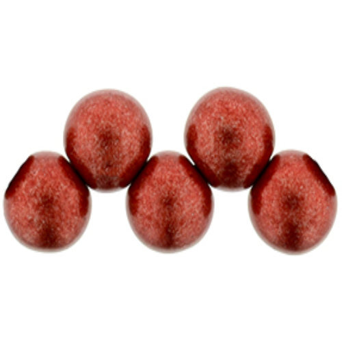 6mm Top Hole Bead - ColorTrends: Saturated Metallic Aurora Red - 25 Bead Strand
