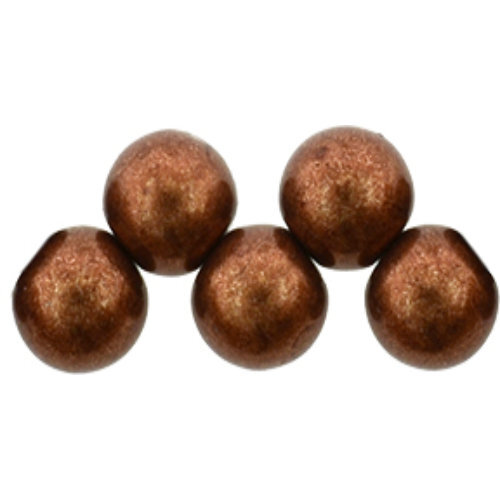 6mm Top Hole Bead - ColorTrends: Saturated Metallic Potter's Clay - 25 Bead Strand