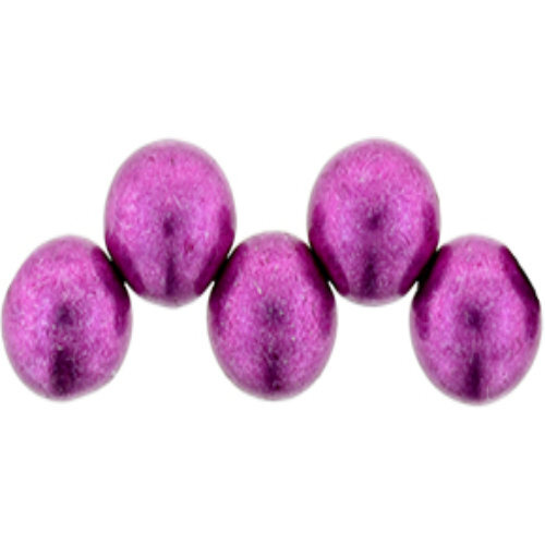 6mm Top Hole Bead - ColorTrends: Saturated Metallic Pink Yarrow - 25 Bead Strand