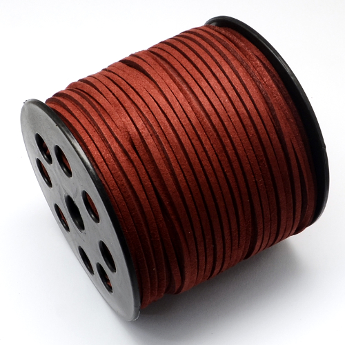 3mm Faux Suede Cord - Brick Red