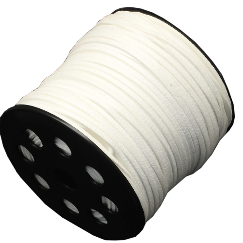 3mm Faux Suede Cord - White