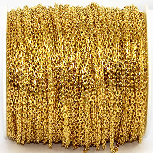 3mm Cross Chain - Gold 