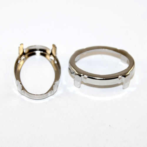 20mm x 30mm 4120 Oval Frame - Platinum - Pack of 2